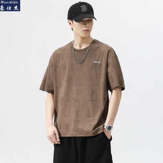 13683484.《休闲时尚》夏季新款男士时尚百搭休闲T恤短袖上衣