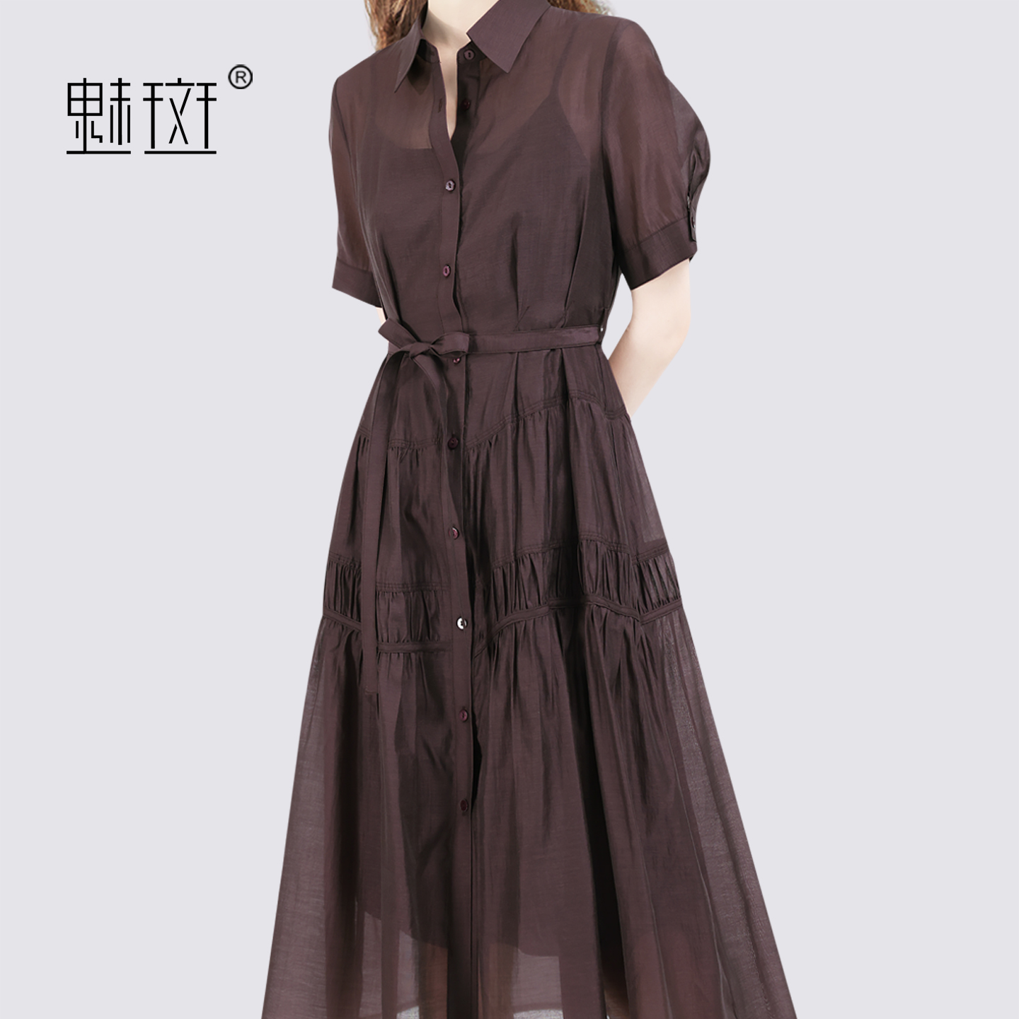 13684202.魅斑Polo领连衣裙裙子