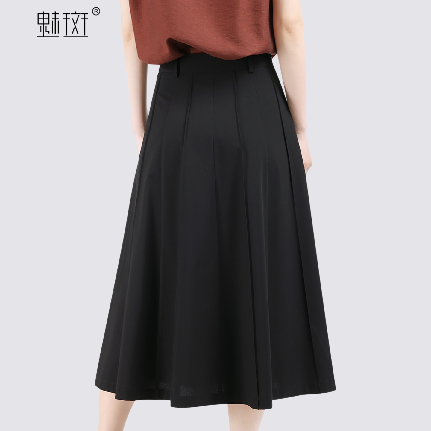 13684210.魅斑黑色半身裙A字裙