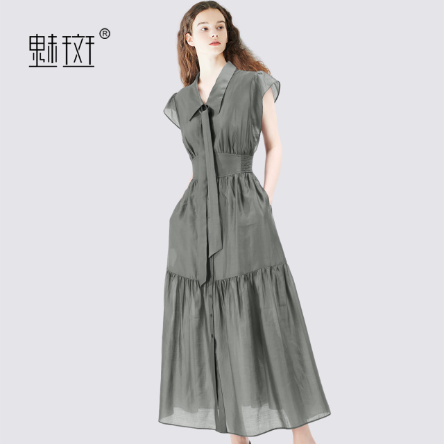 13684207.魅斑polo领连衣裙裙子