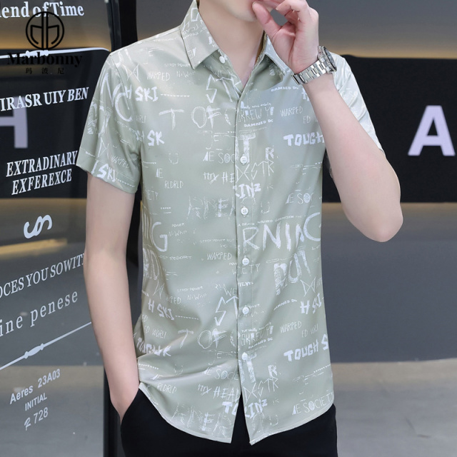 13686333.青少年夏冰丝数码印花爆款短袖休闲衬衫