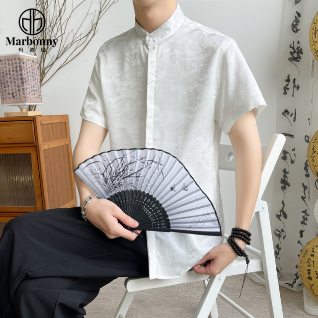 13686357.新中式国风轻商务休闲舒适短袖衬衫