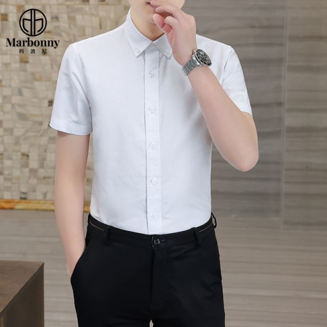 13686344.男士夏季100%纯棉牛津纺商务休闲短袖