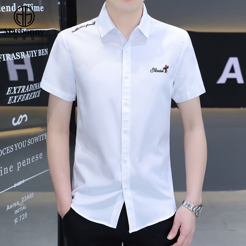 13686349.青少年夏季男式刺绣爆款新款短袖休闲衬衫