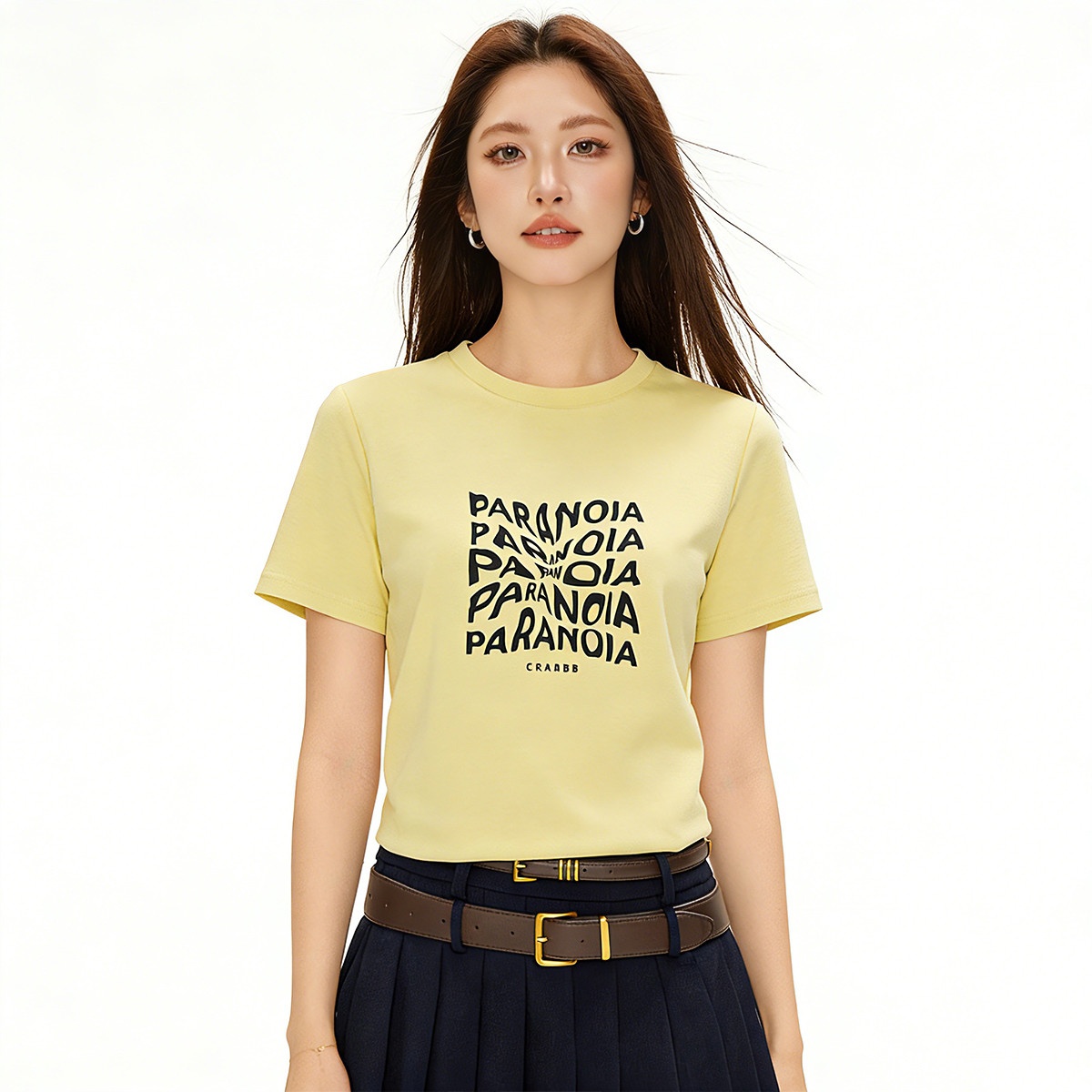 13715419.it ccaabb女装2025夏季休闲合身款棉质圆领印花短袖T恤亲肤