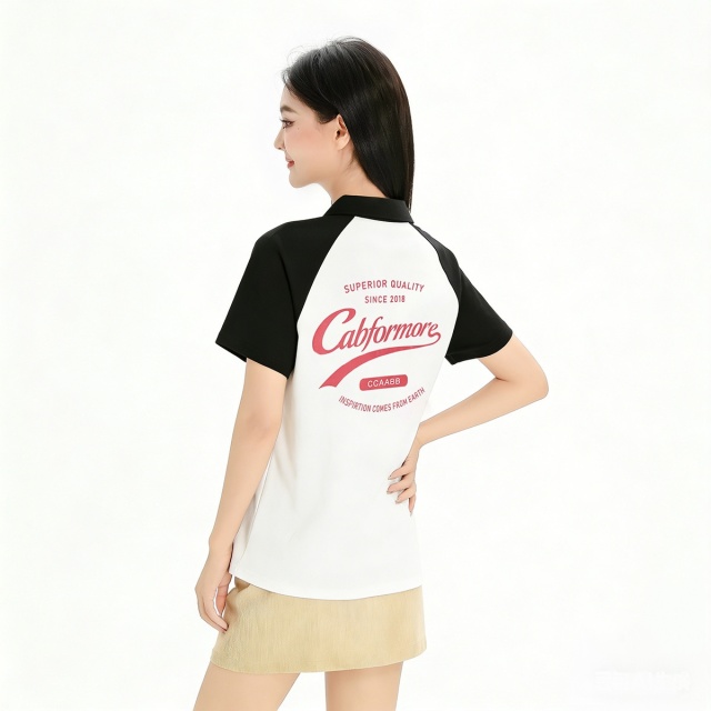 13715407.i.t ccaabb女装2025夏季休闲日常百搭字母印花POLO衫