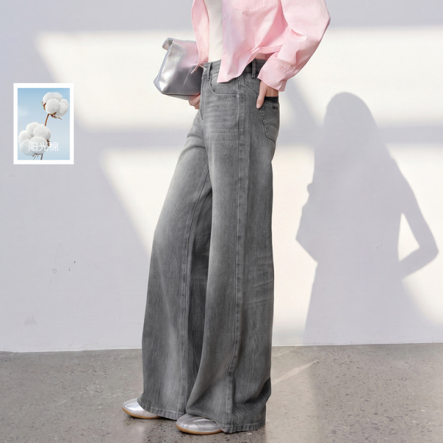 13671651.【100棉】三彩丽雪leisure2026秋季新款牛仔裤宽松直筒裤长裤女