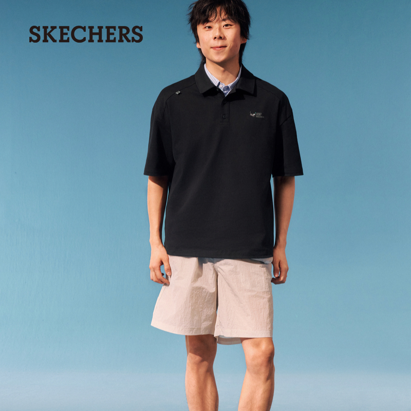 13693896.斯凯奇【百搭休闲】夏季宽松短袖POLO男女同款运动POLO衫