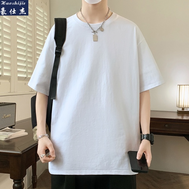 13696186.《纯棉百搭潮流》夏季男生短袖t恤高品质潮牌大码涂鸦T恤半袖