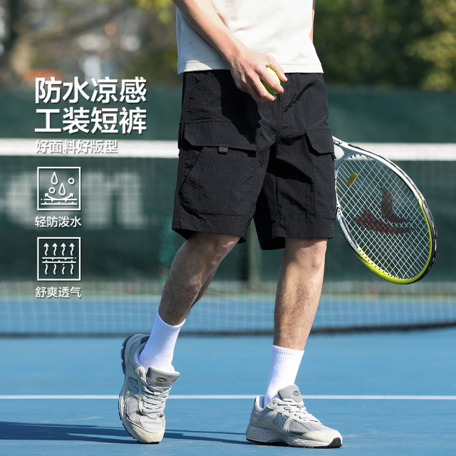13699333.布衣传说多袋工装大口袋户外轻薄尼龙直筒男式休闲短裤