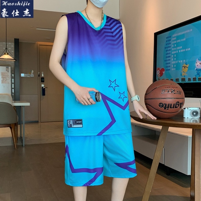 13701317.《百搭潮流》夏季篮球服套装男青少年潮流速干比赛运动服