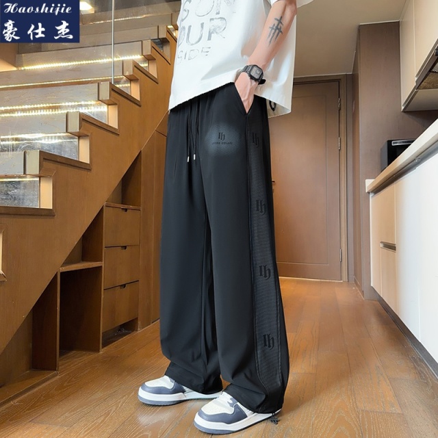 13701270.《休闲时尚》夏季新款冰丝休闲百搭潮流男两穿直筒收脚裤