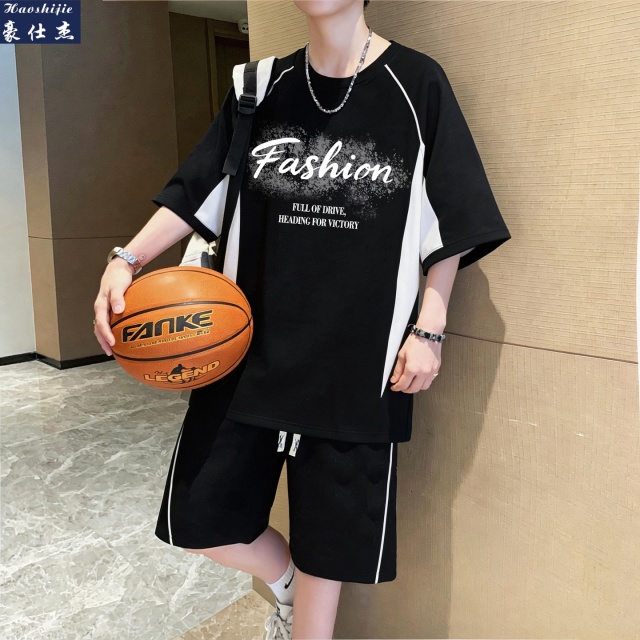 13703481.《百搭潮流》夏季新款休闲舒适透气百搭潮流短袖套装