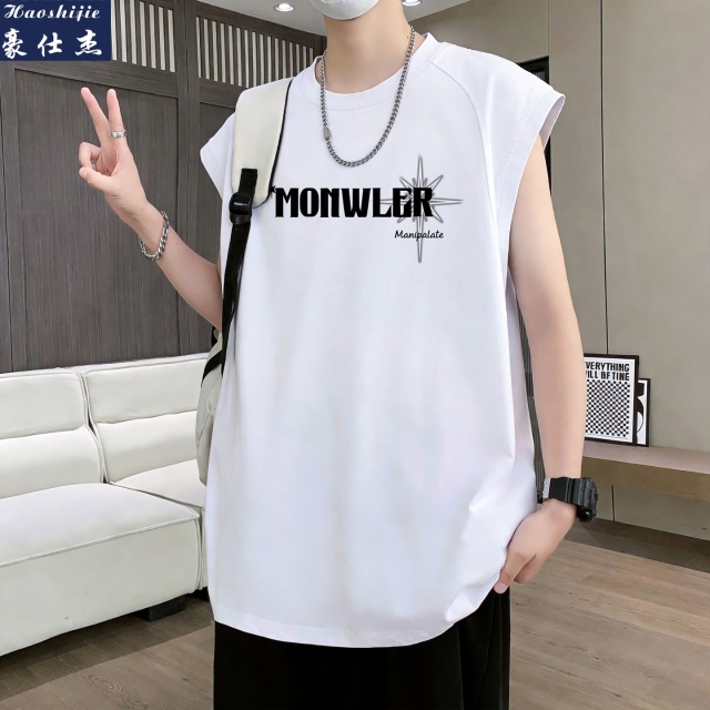 13703938.《舒适透气》夏季青少年新款舒适透气宽松纯棉无袖T恤