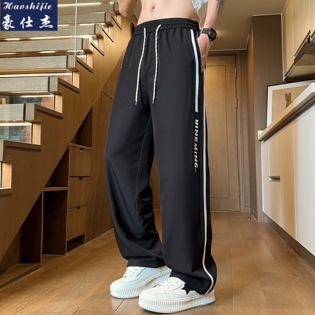 13716431.《休闲时髦》夏季新款休闲裤子男宽松百搭运动裤美式男裤速干裤
