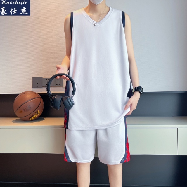 13716437.《简约时尚》夏季青少年球服运动套装球衣比赛训练篮球服