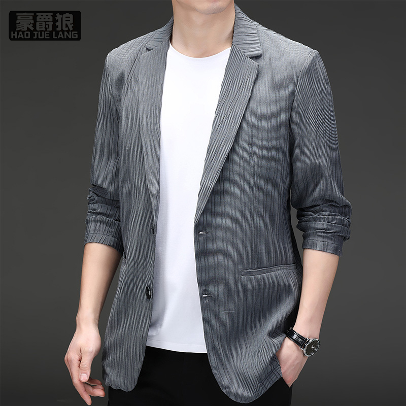 13703982.春季休闲西服男士外套季新款高级感轻薄夏款西装单西男防晒潮