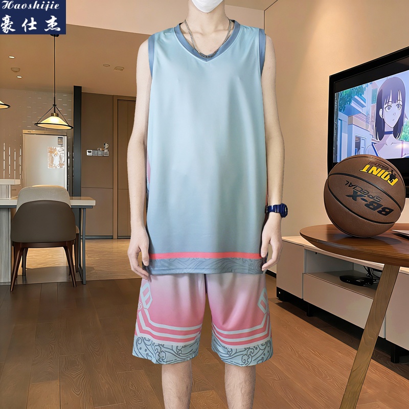 13716430.《时髦透气》夏季青少年篮球服套装运动休闲速干透气训练服
