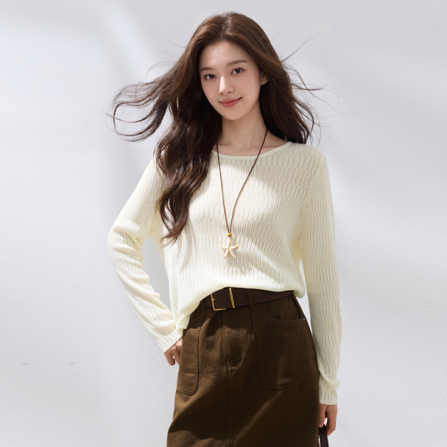 13716842.【莱赛尔亚麻】三彩若潮大码女装2026秋季新款毛针织衫藏肉微胖MM