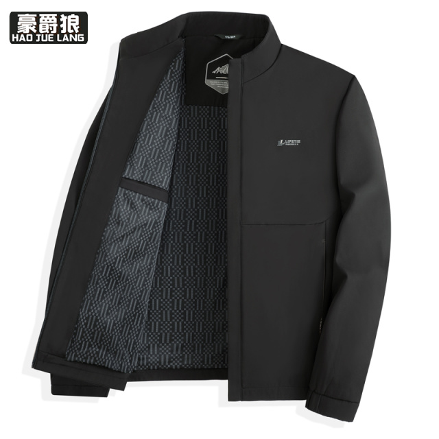 13722860.中老年夹克外套男士秋季新款立领商务休闲百搭爸爸装男装上衣