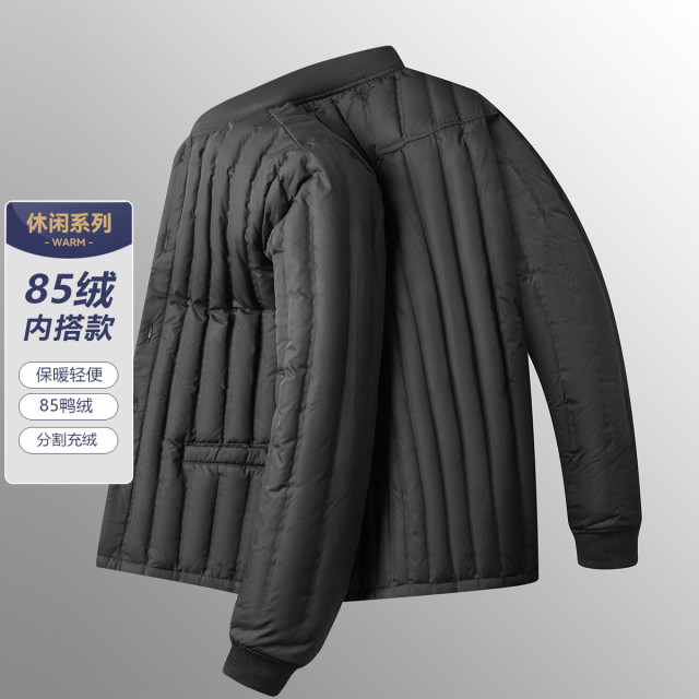 13725543.爸爸装羽绒内搭秋冬棒球领轻便保暖羽绒服男