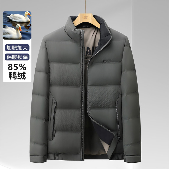 13725284.8XL加大宽松版冬季基础百搭加厚保暖立领羽绒服男
