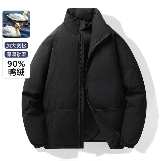 13725289.男女同款8XL加大宽松版冬季时尚休闲立领百搭羽绒服