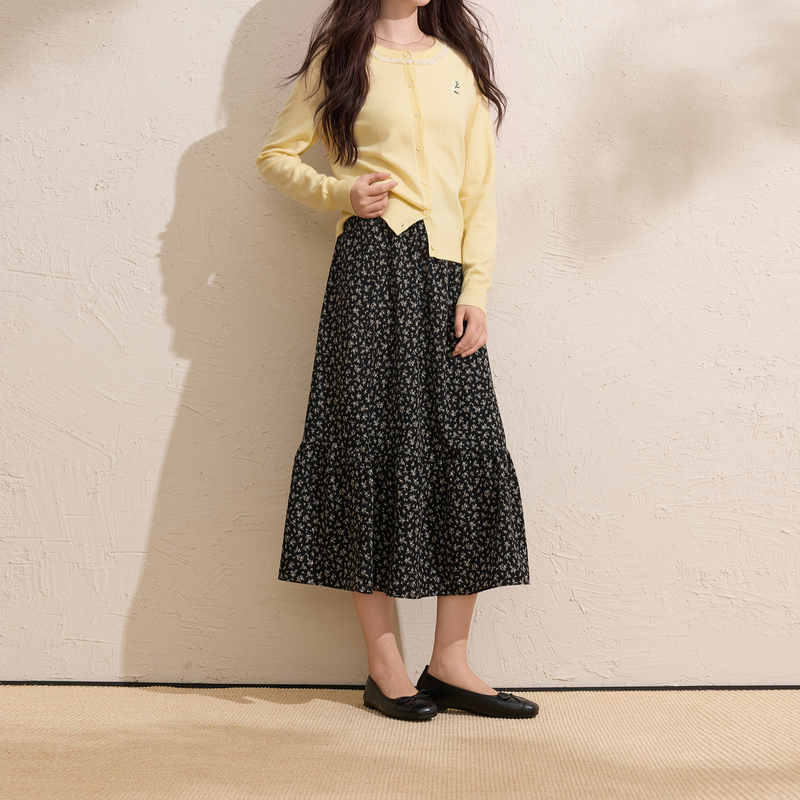 13734083.三彩若潮大码女装2026秋季新款高腰碎花A字半身裙显瘦通勤微胖MM