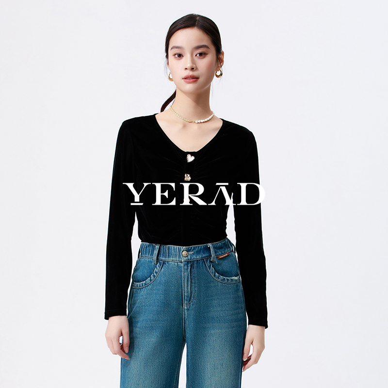 13734381.【娅丽达】优雅时尚长袖打底针织衫女小衫
