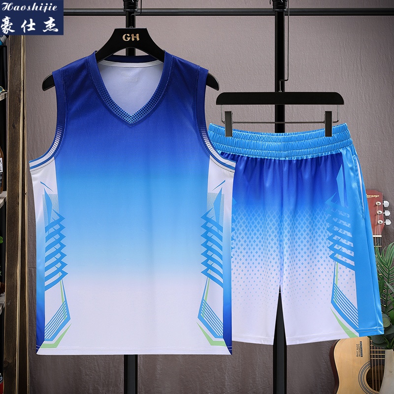 13736885.《舒适透气》夏季套装青少年运动篮球服比赛训练服