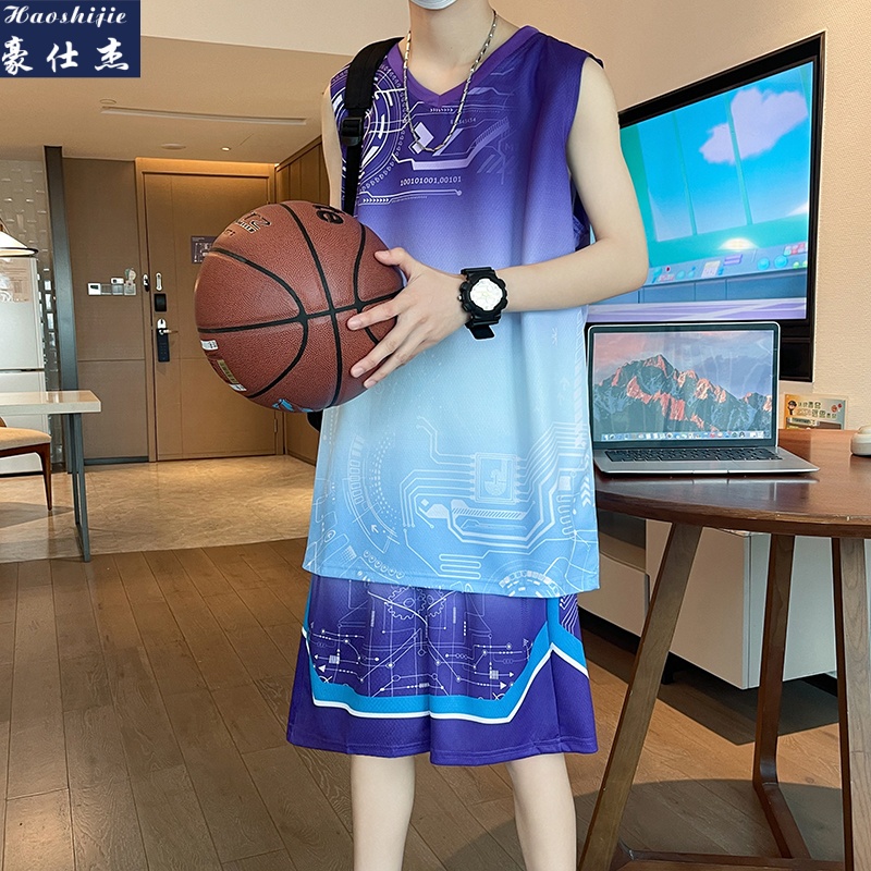 13736906.《潮流舒适》夏季男女生运动篮球服套装比赛训练服