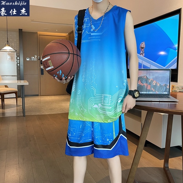 13736906.《潮流舒适》夏季男女生运动篮球服套装比赛训练服