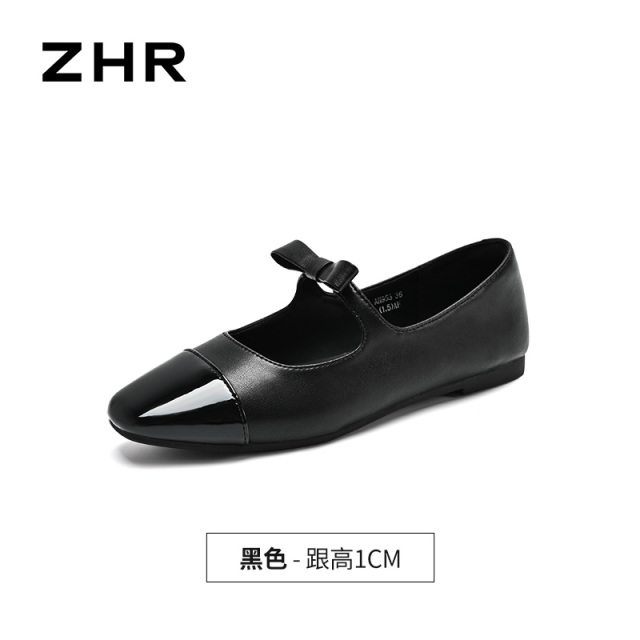 13748954.【ZHR则则】平底玛丽珍鞋圆头套脚平底女鞋[猪皮软垫]