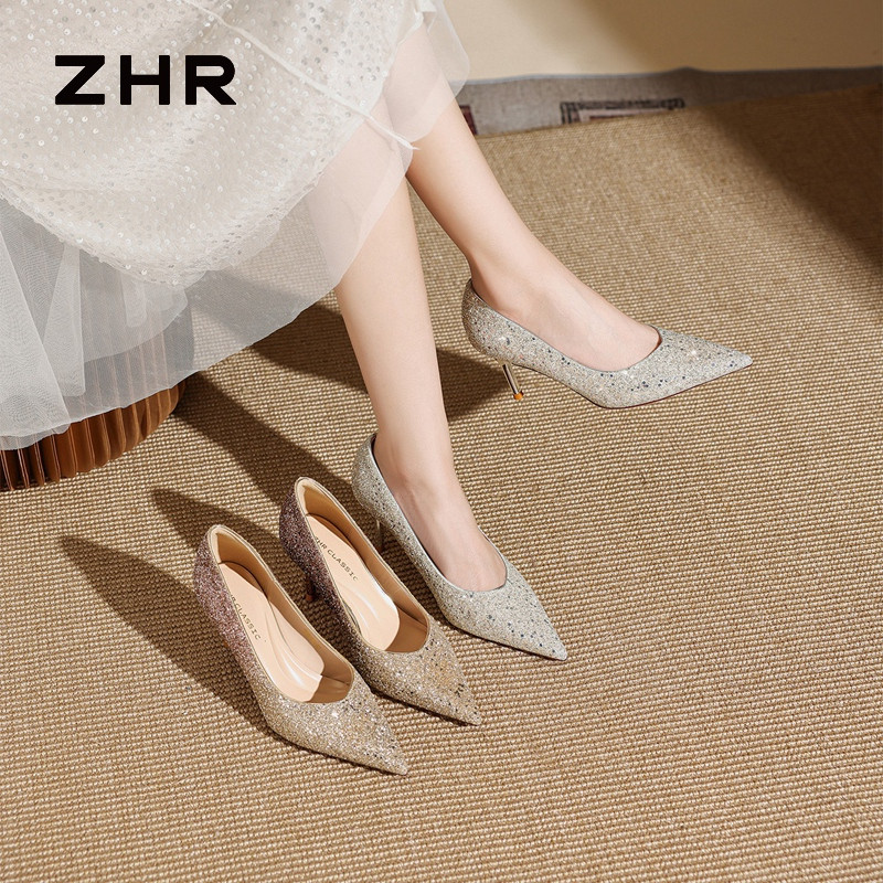 13748959.【ZHR则则】高跟单鞋尖头套脚细跟女鞋[格利特]