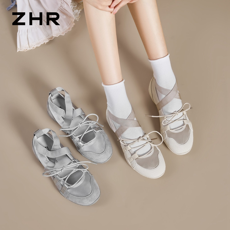 13749041.【ZHR则则】运动玛丽珍鞋圆头套脚厚底女鞋[猪皮软垫]