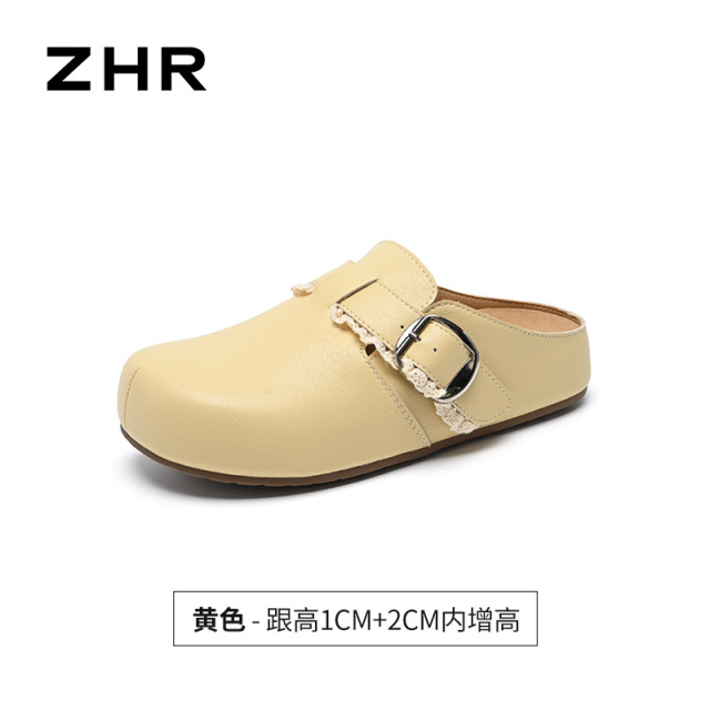 13749006.【ZHR则则】勃肯拖鞋圆头套脚内增高女鞋[PU]