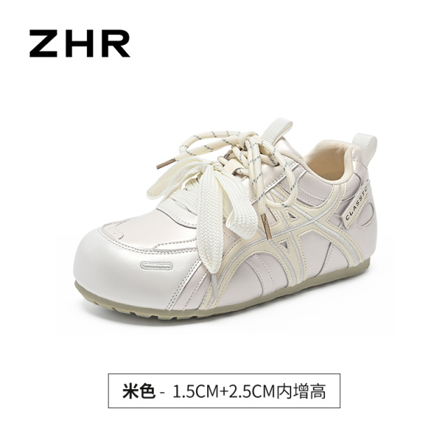 13748946.【ZHR则则】薄底德训鞋圆头系带厚底女鞋[超纤]