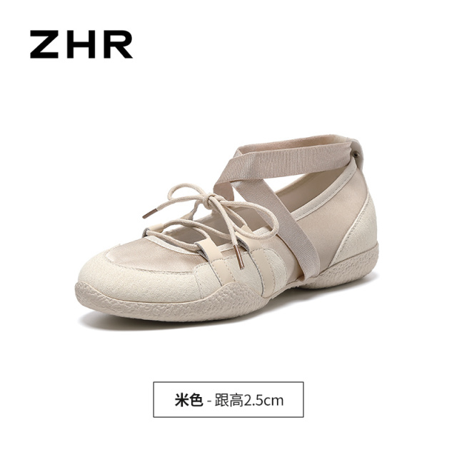 13749041.【ZHR则则】运动玛丽珍鞋圆头套脚厚底女鞋[猪皮软垫]
