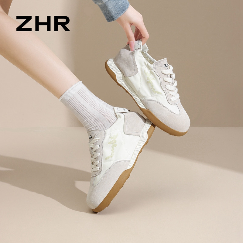13748980.【ZHR则则】内增高阿甘鞋圆头系带内增高女鞋[头层猪皮+雨伞布]
