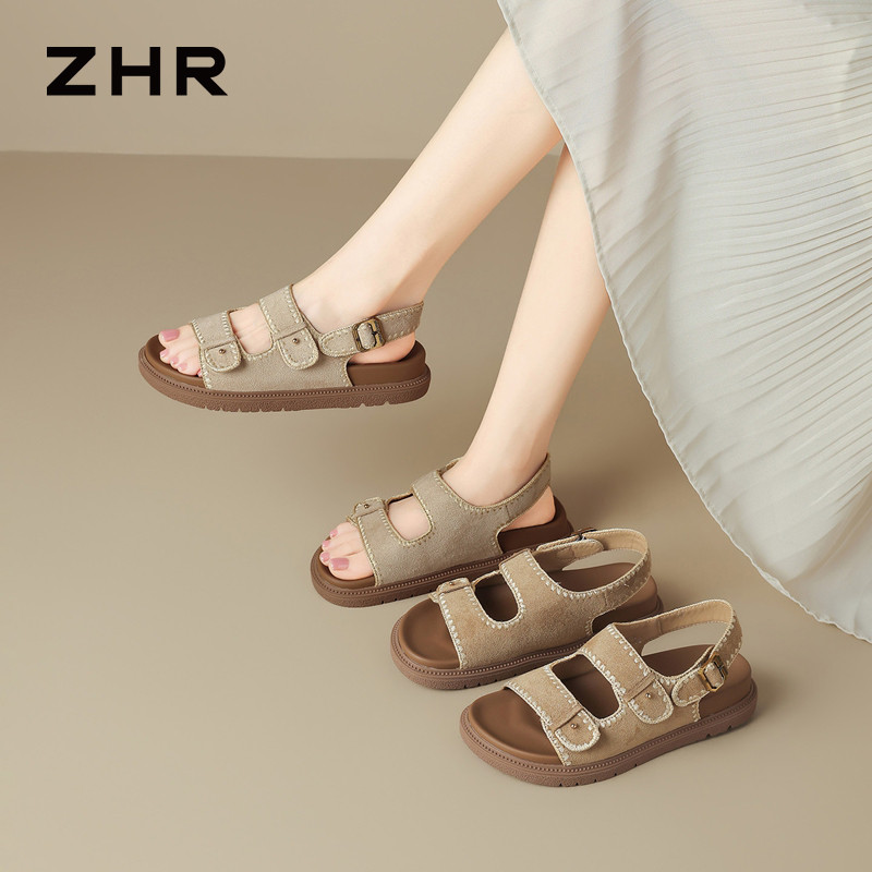 13800155.【ZHR则则】勃肯凉鞋露趾套脚厚底女鞋[羊京绒]