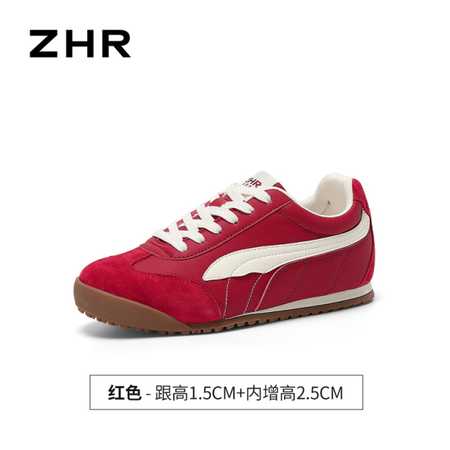 13748983.【ZHR则则】薄底德训鞋圆头系带厚底女鞋[PU+猪巴戈]