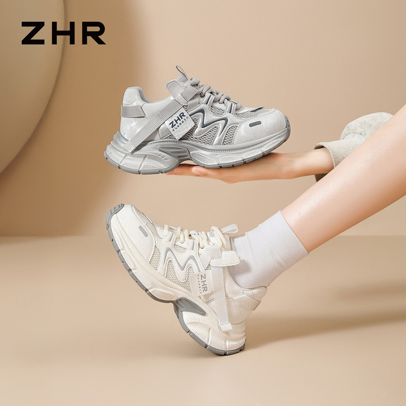 13748977.【ZHR则则】老爹鞋圆头系带厚底女鞋[猪皮软垫]