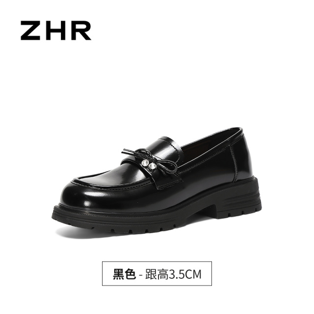 13748985.【ZHR则则】平底乐福鞋圆头套脚厚底女鞋[猪皮软垫]