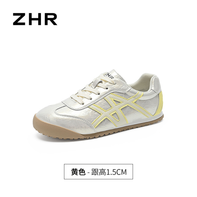 13749005.【ZHR则则】薄底德训鞋圆头系带平底女鞋[超纤]