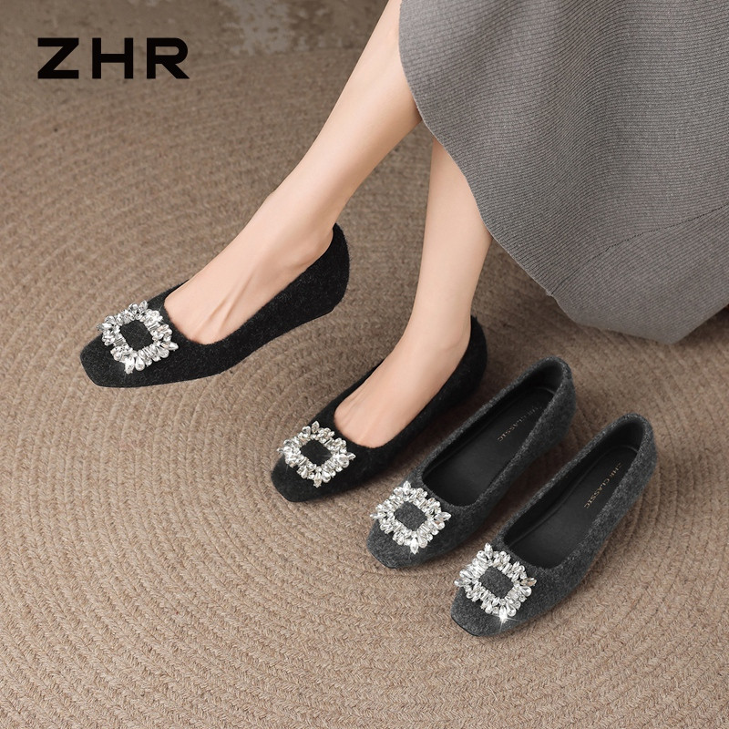 13748921.【ZHR则则】平底浅口圆头套脚内增高女鞋[织物]