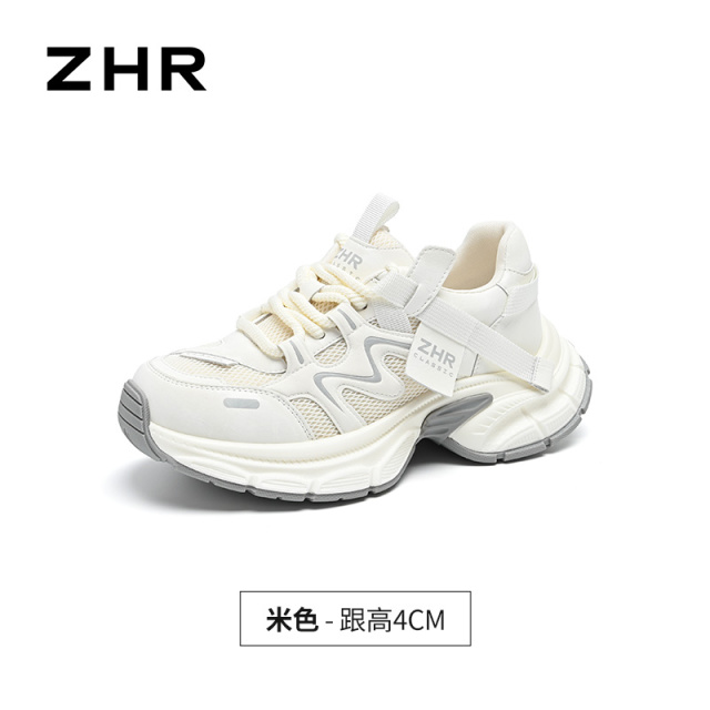 13748977.【ZHR则则】老爹鞋圆头系带厚底女鞋[猪皮软垫]