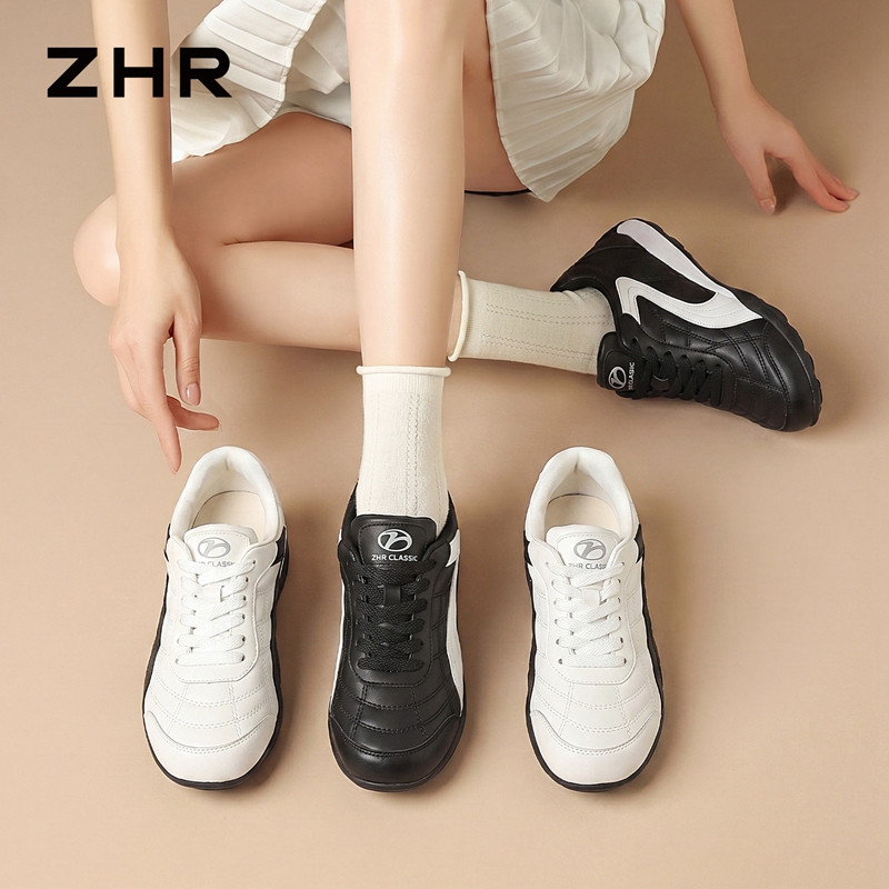 13748962.【ZHR则则】薄底德训鞋圆头系带厚底女鞋[猪皮软垫]