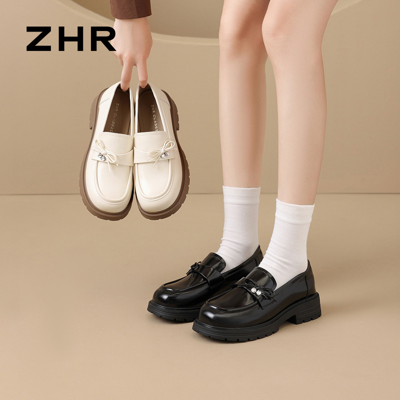 13748985.【ZHR则则】平底乐福鞋圆头套脚厚底女鞋[猪皮软垫]