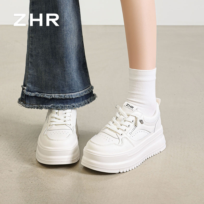 13748922.【ZHR则则】厚底小白鞋圆头松紧带厚底女鞋[超纤]