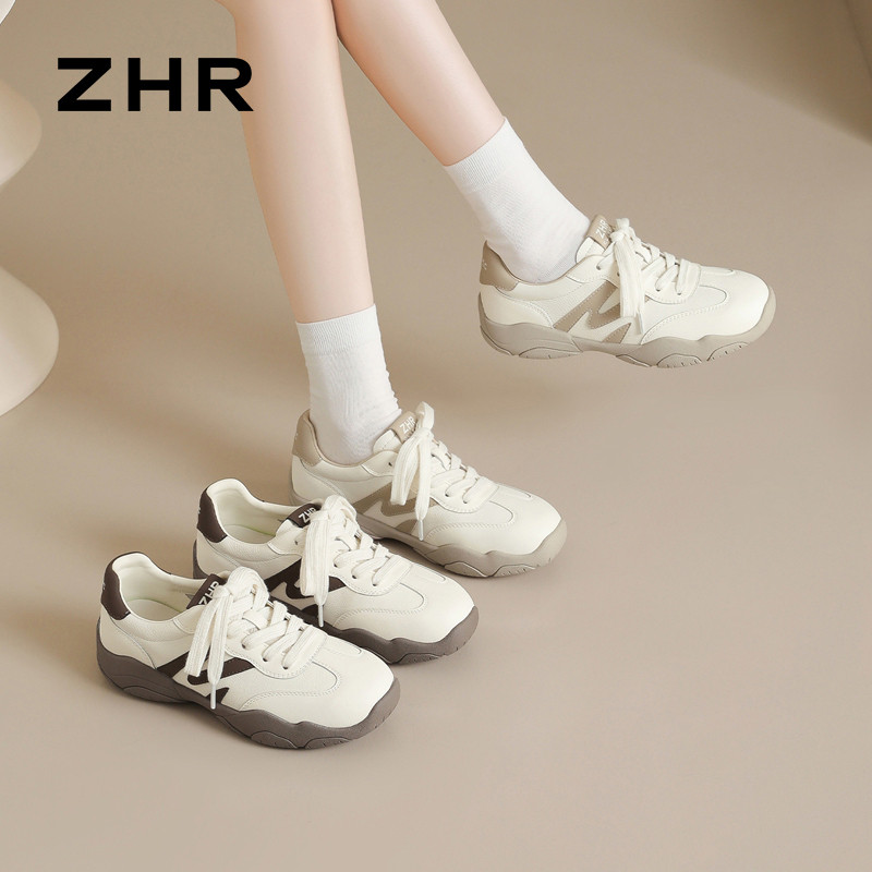 13749043.【ZHR则则】阿甘鞋圆头系带厚底女鞋[猪皮软垫]